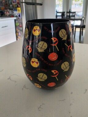 Halloween Trick R Treat Wine Glass